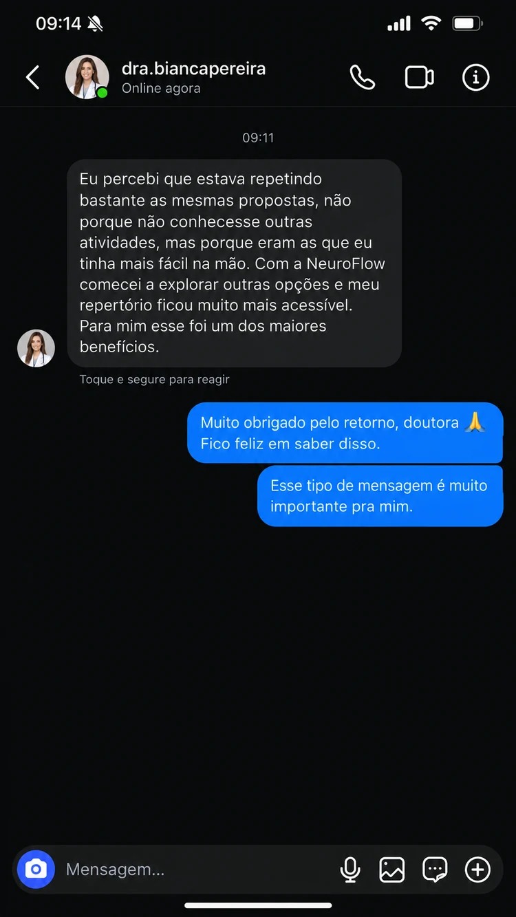 Depoimento e relato de profissional NeuroFlow 6