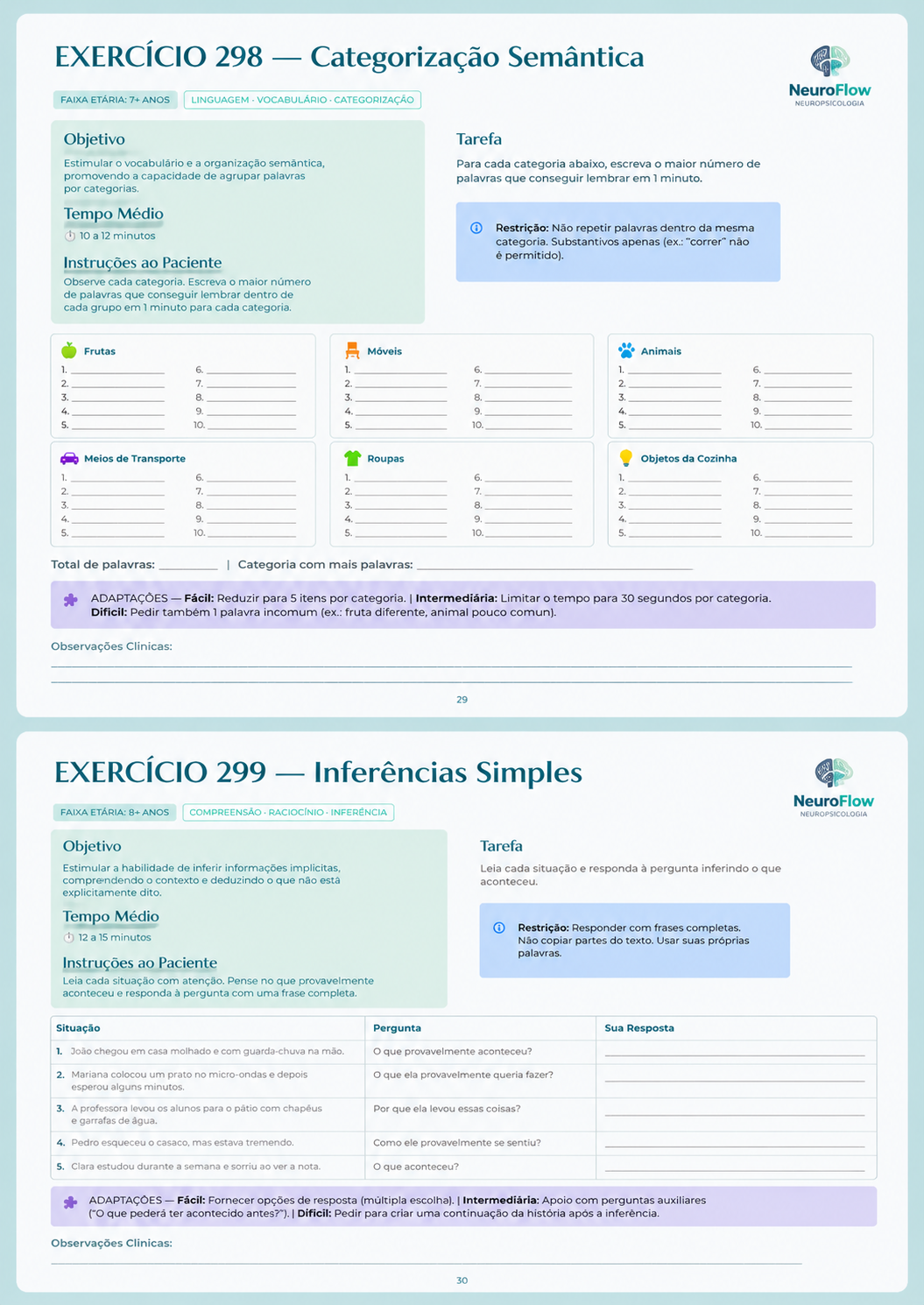 Exemplo de exercício de neuropsicologia 6